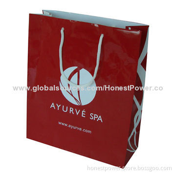 Promotional Paper Bags with PP Matte Lamination Finish, Customized Sizes and Designs are Accepted